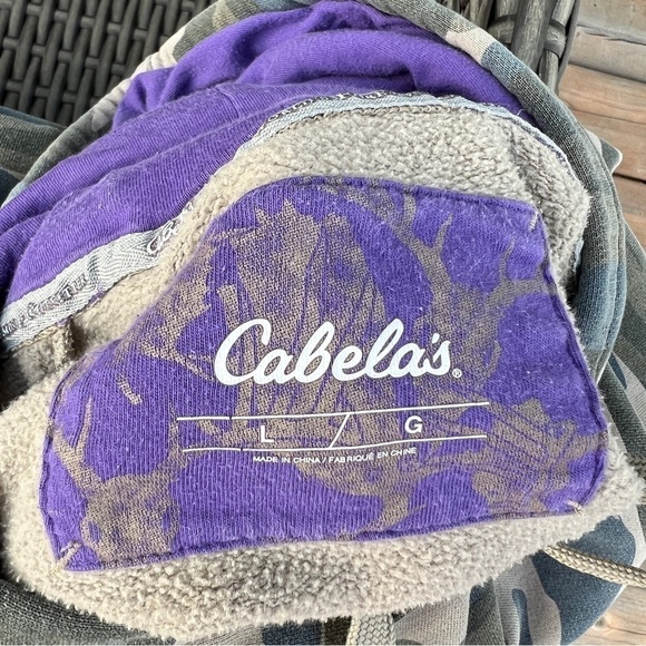 Cabela’s Camo Embroidered Graphic Logo Casual Hoodie - Picture 8 of 12